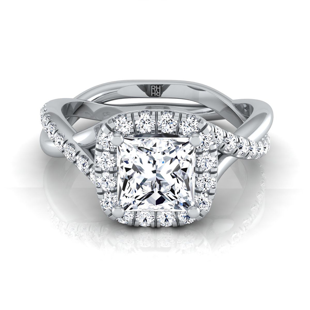 The Bell princess engagement ring setting in Platinum | RockHer
