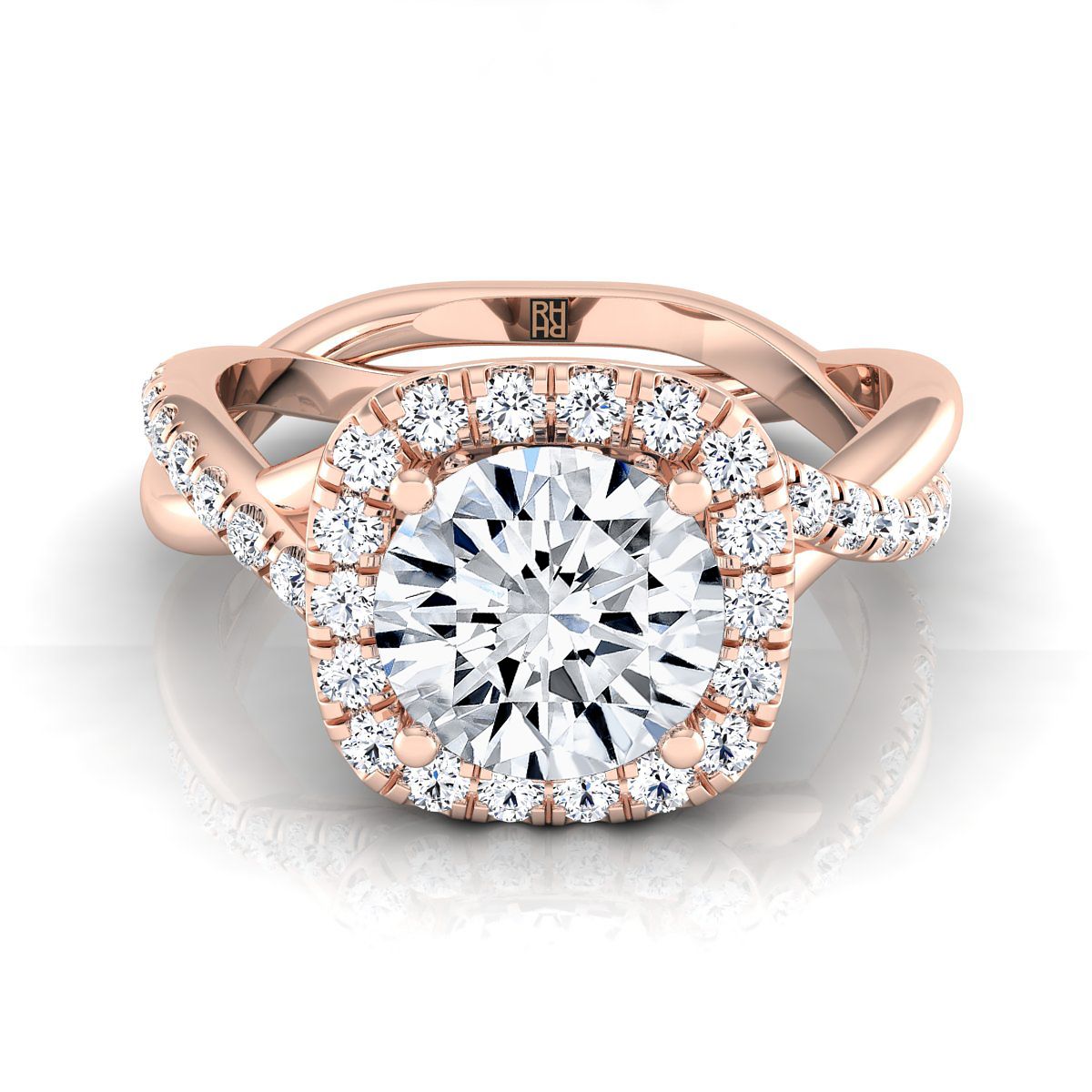 The Bell round engagement ring setting in 14K Rose Gold | RockHer