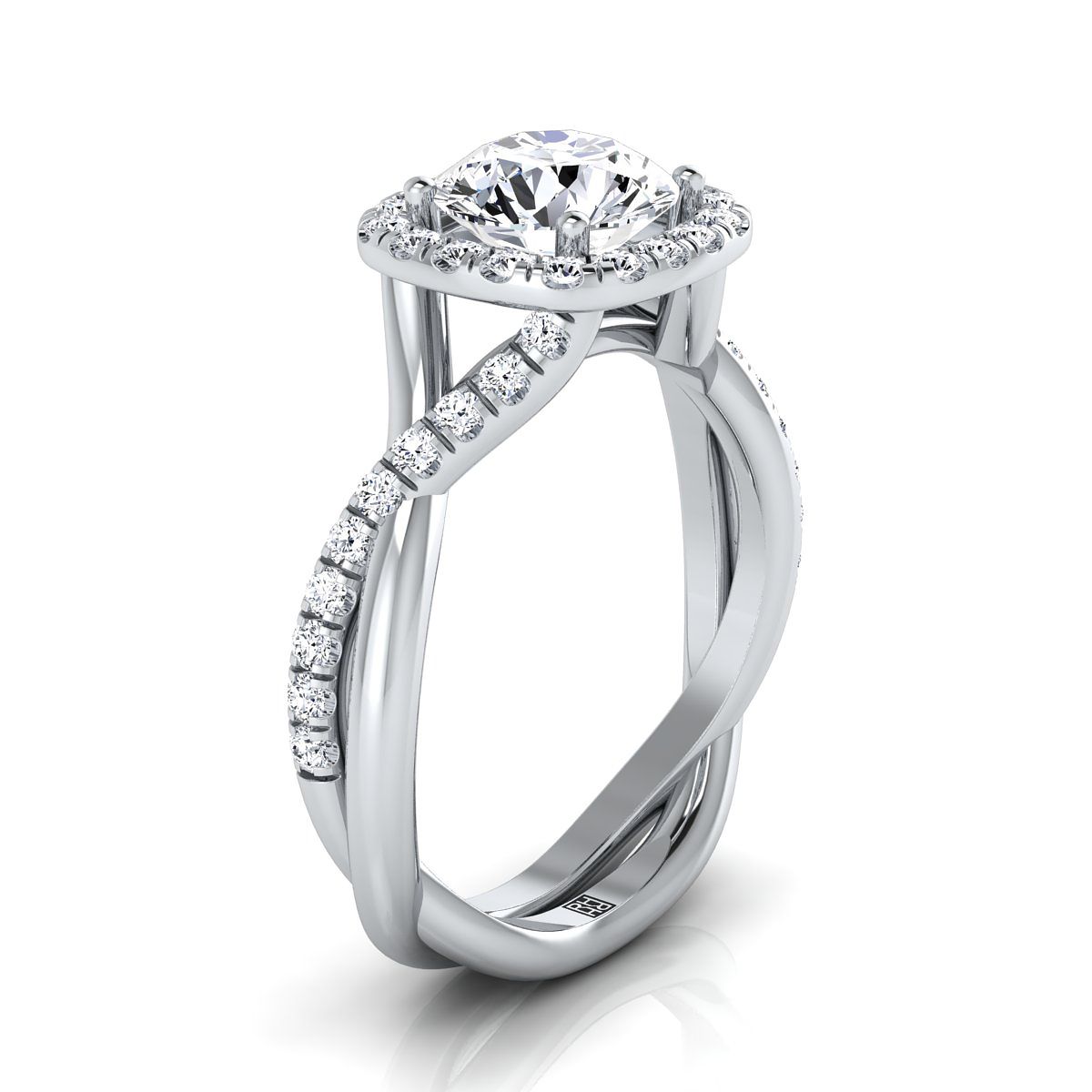 Select Halo styling on The Bell round engagement ring setting | RockHer