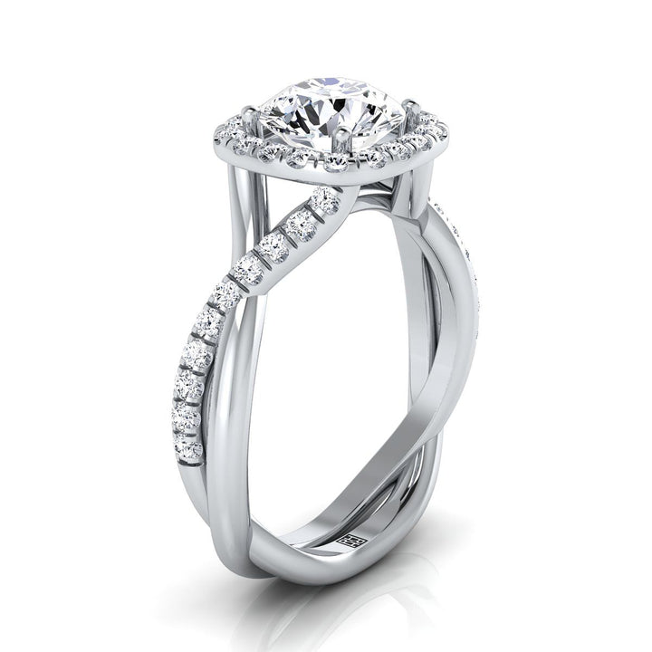 The Bell Select Halo Engagement Ring with Lab Diamond in 18K White Gold - view 2
