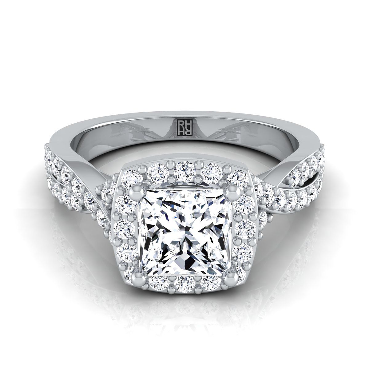 The Clementine princess engagement ring setting in Platinum | RockHer