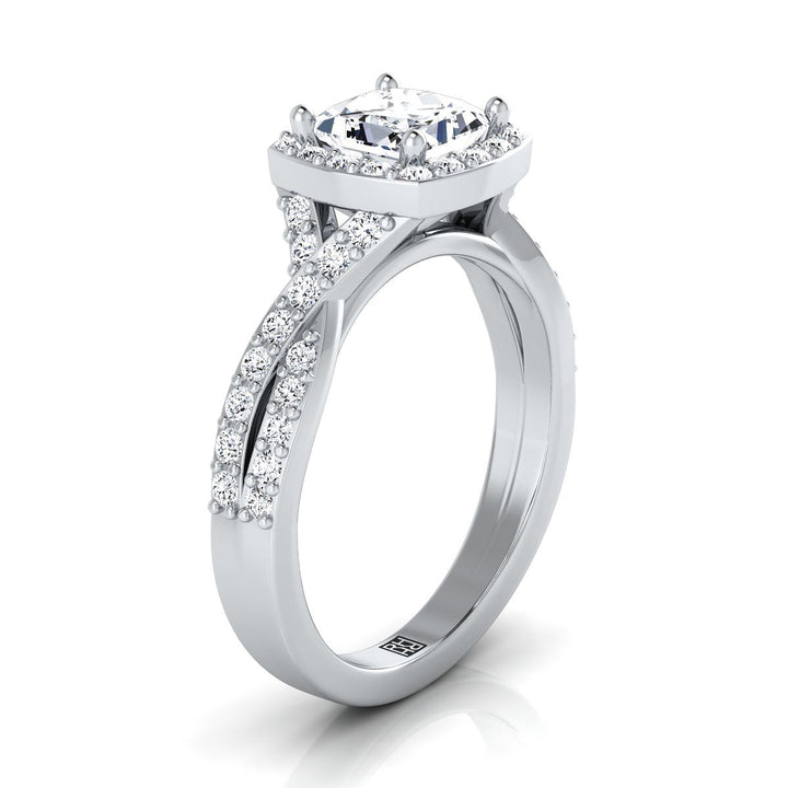 The Clementine Select Halo Engagement Ring with Lab Diamond in Platinum - view 2