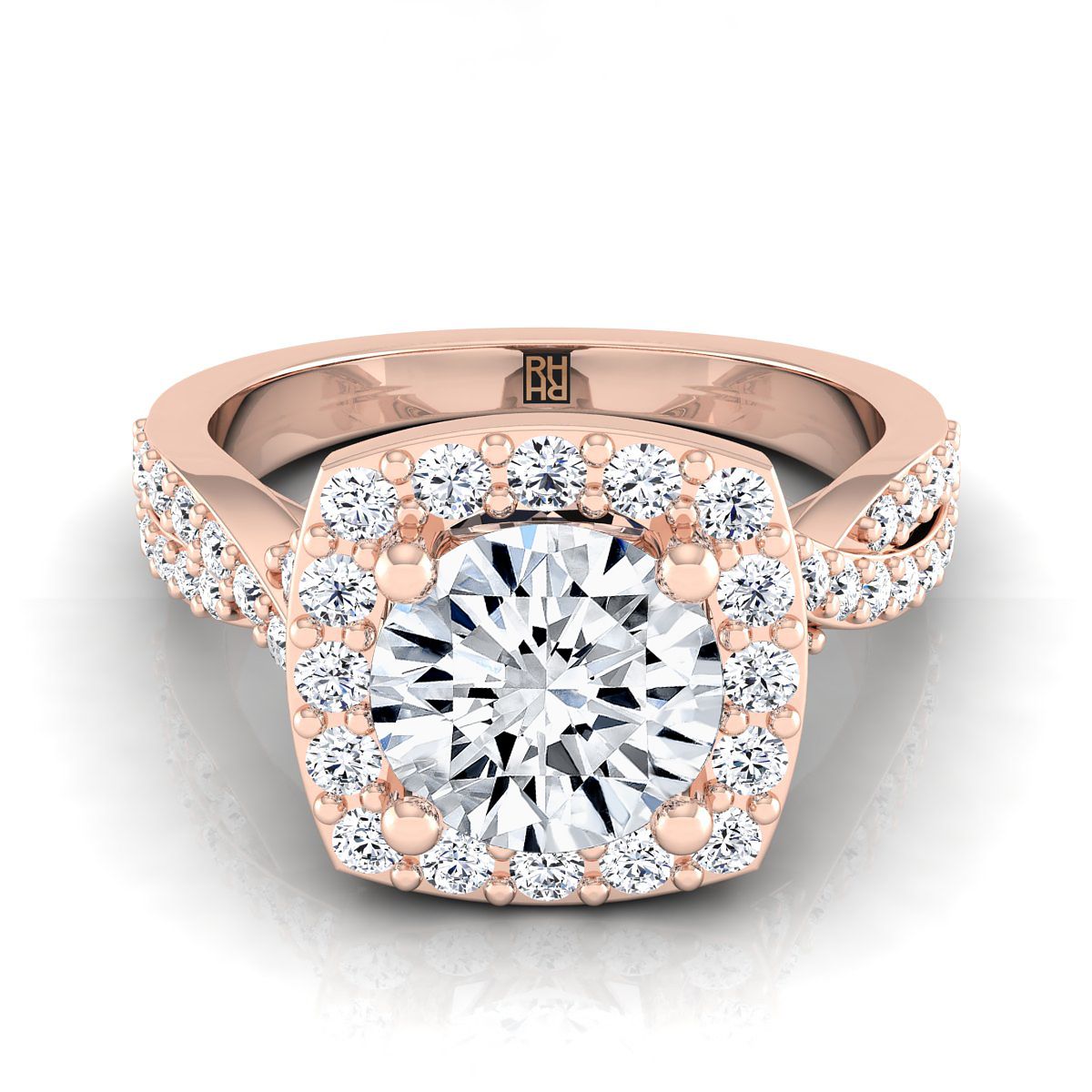 The Clementine round engagement ring setting in 14K Rose Gold | RockHer