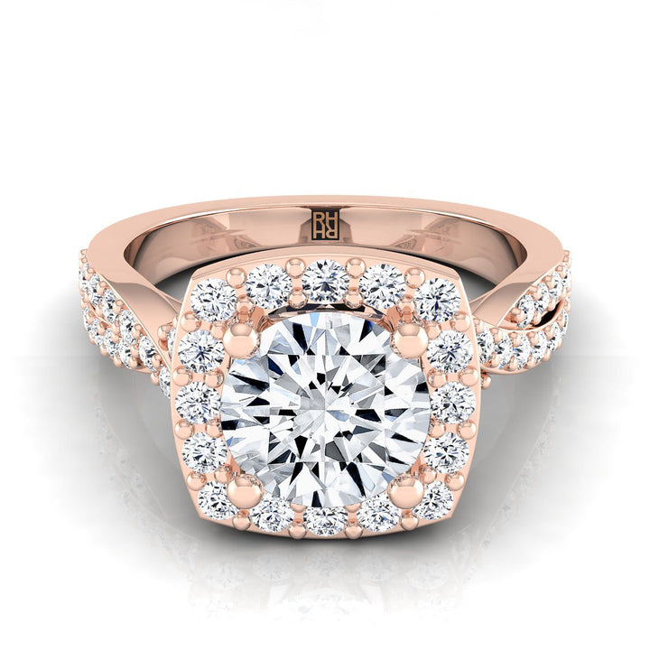 The Clementine Select Halo Engagement Ring with Lab Diamond in 14K Rose Gold - view 1