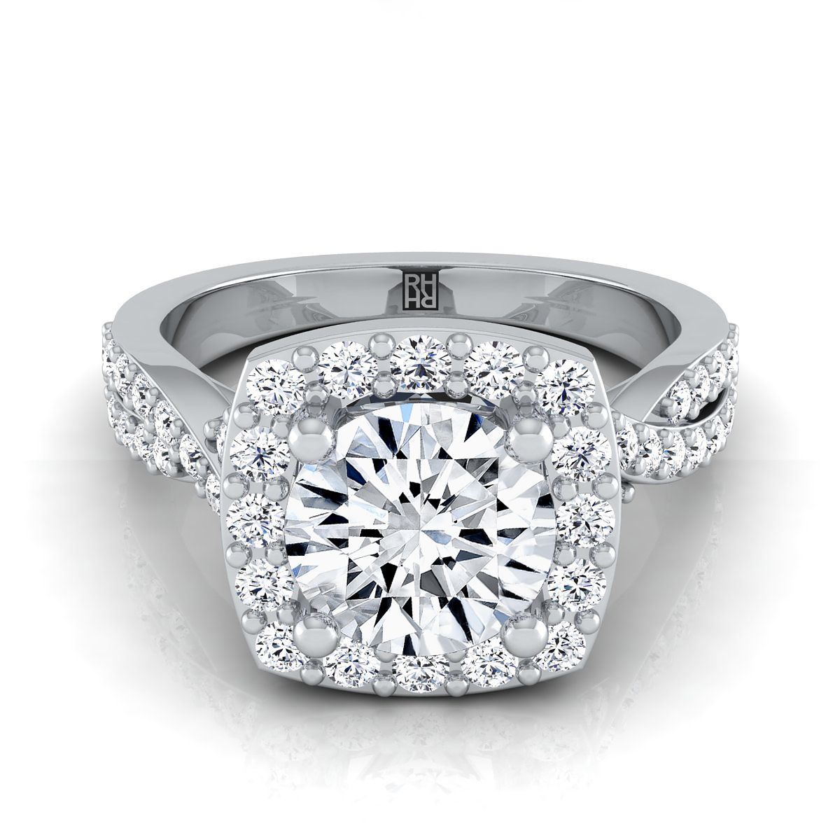 The Clementine round engagement ring setting in Platinum | RockHer