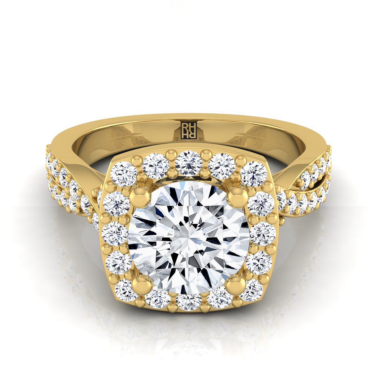 The Clementine round engagement ring setting in 18K Yellow Gold | RockHer