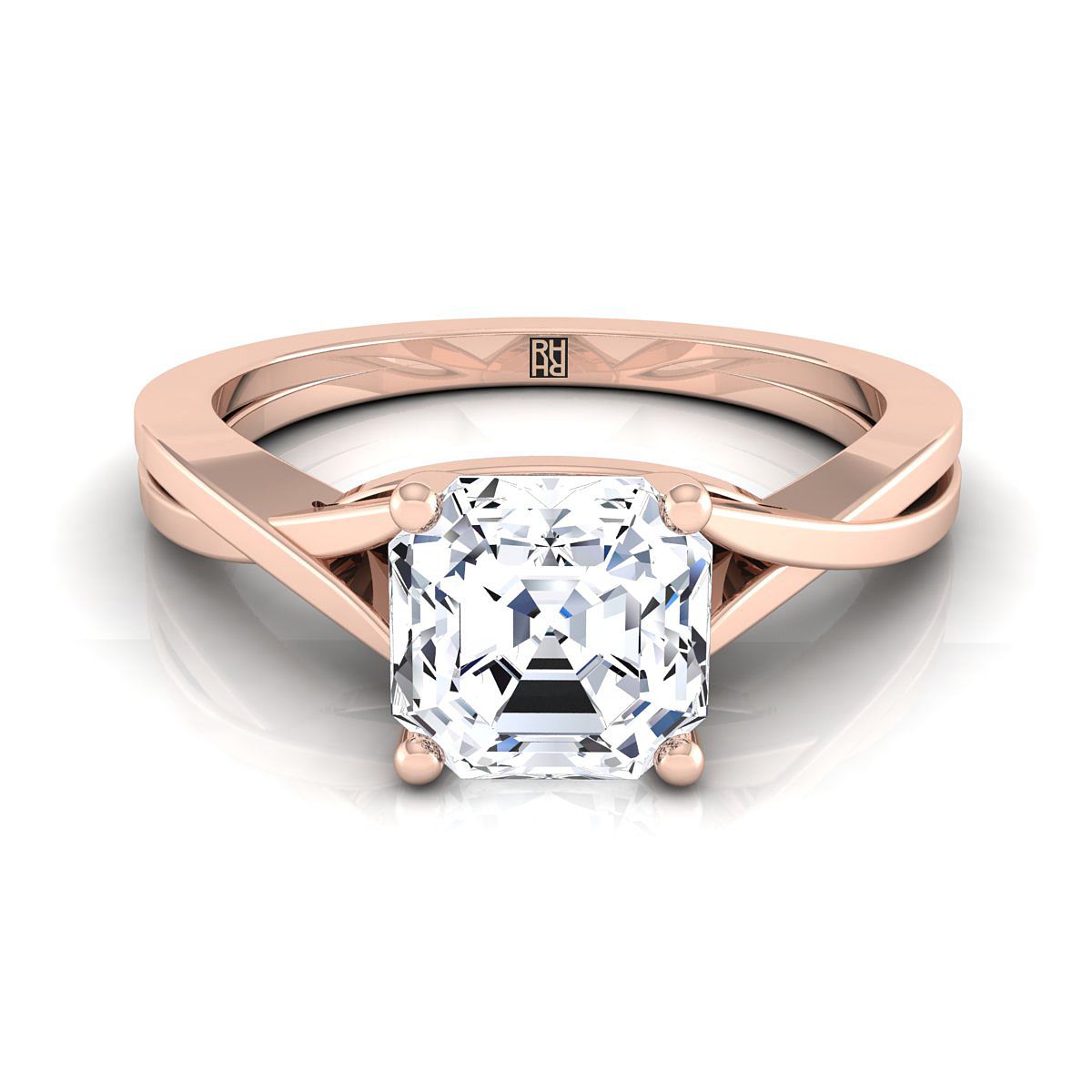 The Priscilla asscher engagement ring setting in 14K Rose Gold | RockHer