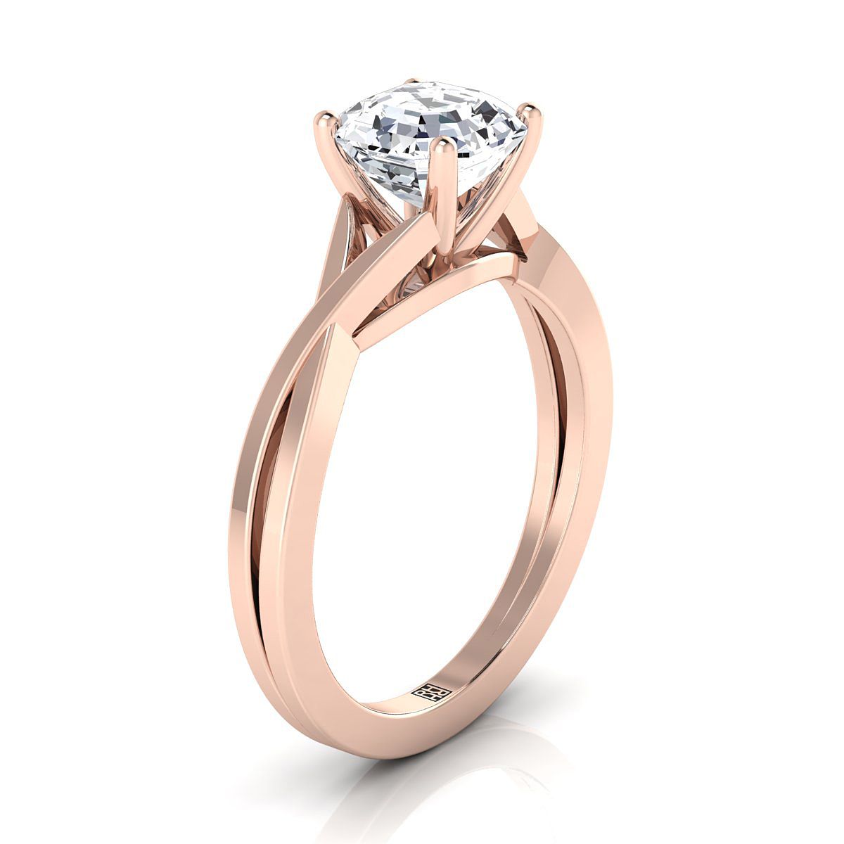 Select Solitaire Cut styling on The Priscilla asscher engagement ring setting | RockHer