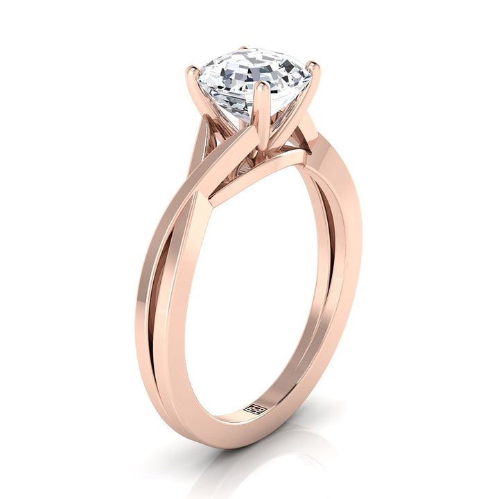 The Priscilla Select Solitaire Engagement Ring with Lab Diamond in 14K Rose Gold - view 2