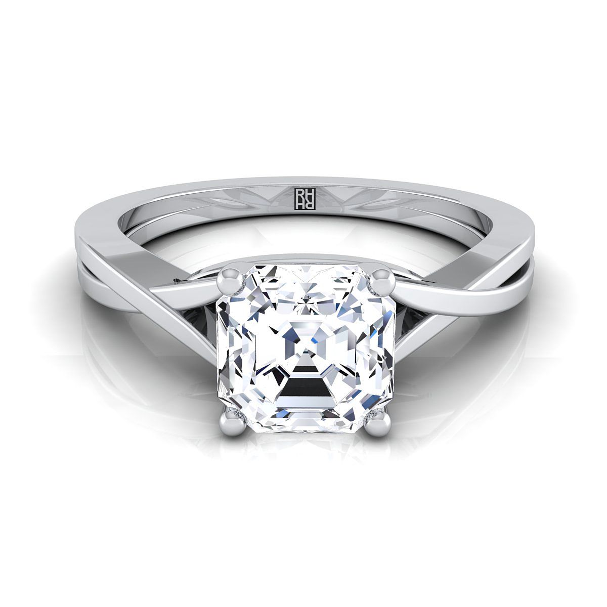 The Priscilla asscher engagement ring setting in Platinum | RockHer
