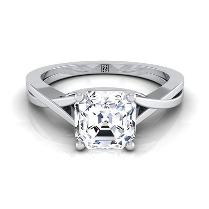 The Priscilla Select Solitaire Engagement Ring with Lab Diamond in 18K White Gold - view 1