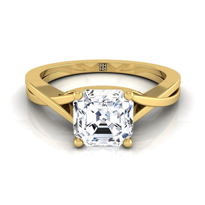 The Priscilla Select Solitaire Engagement Ring with Lab Diamond in 18K Yellow Gold - view 1