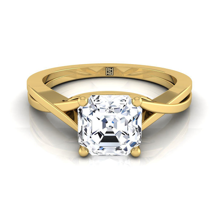 The Priscilla Select Solitaire Engagement Ring with Lab Diamond in 18K Yellow Gold - view 1