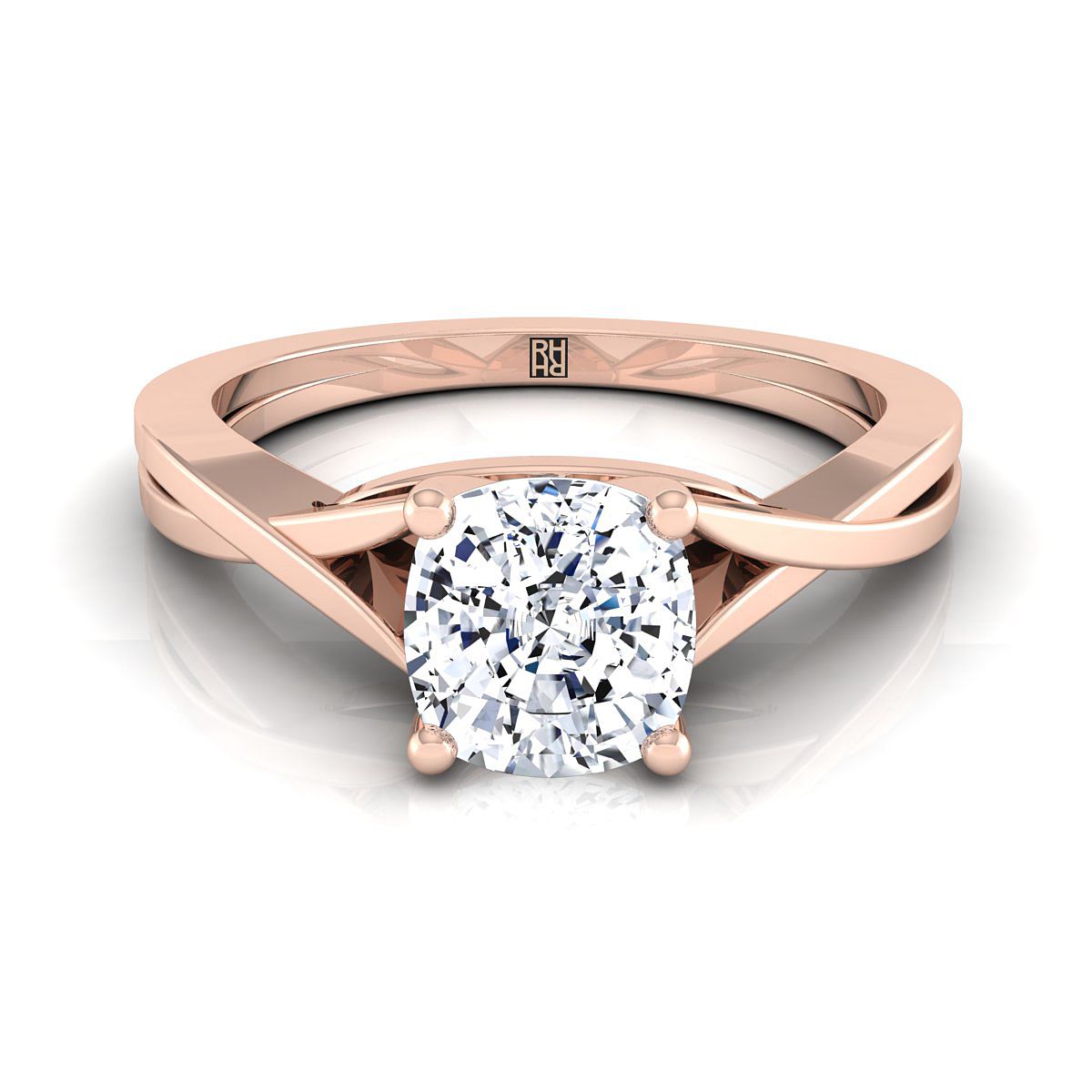The Priscilla cushion engagement ring setting in 14K Rose Gold | RockHer