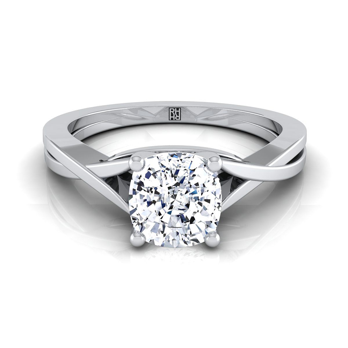 The Priscilla cushion engagement ring setting in Platinum | RockHer