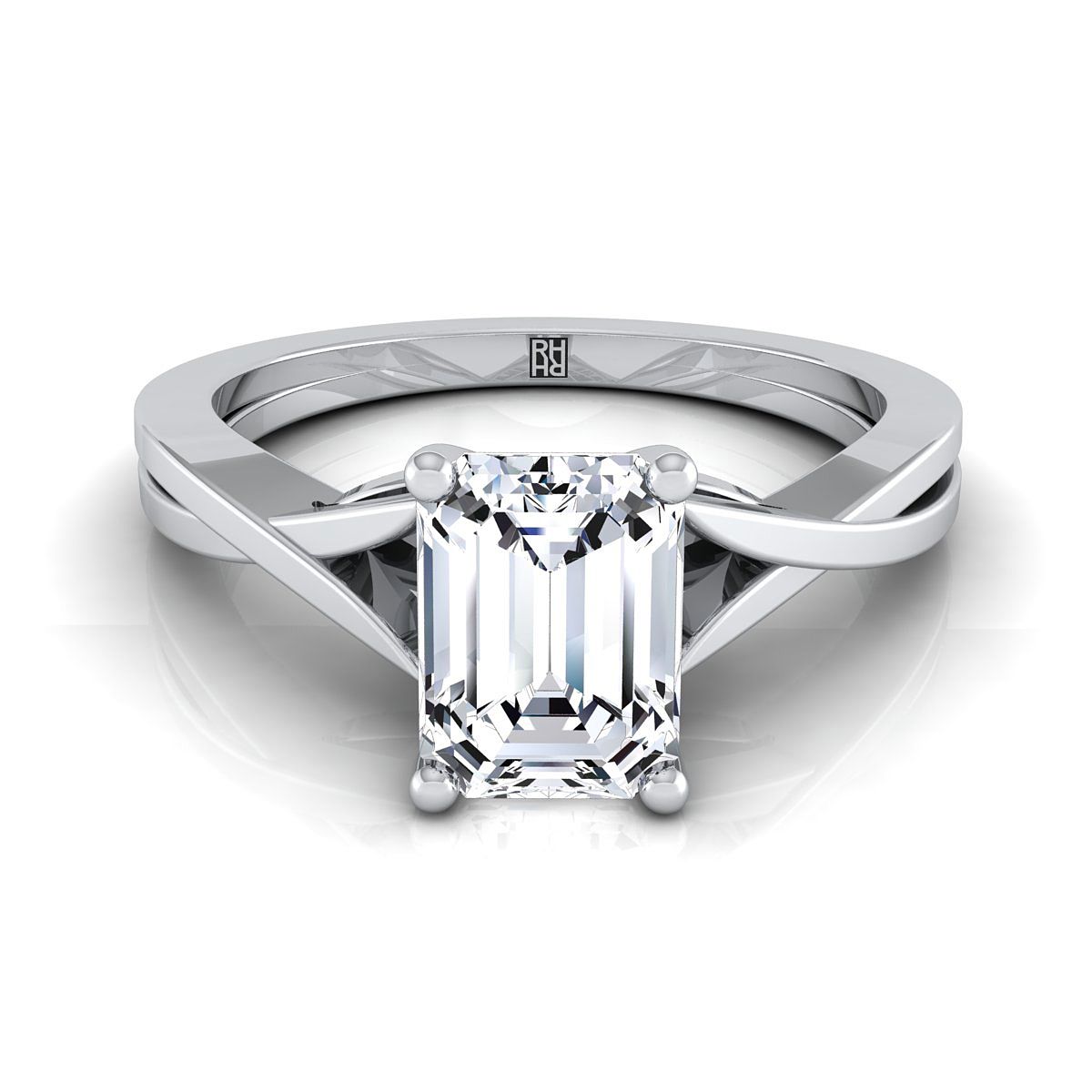 The Priscilla emerald engagement ring setting in Platinum | RockHer