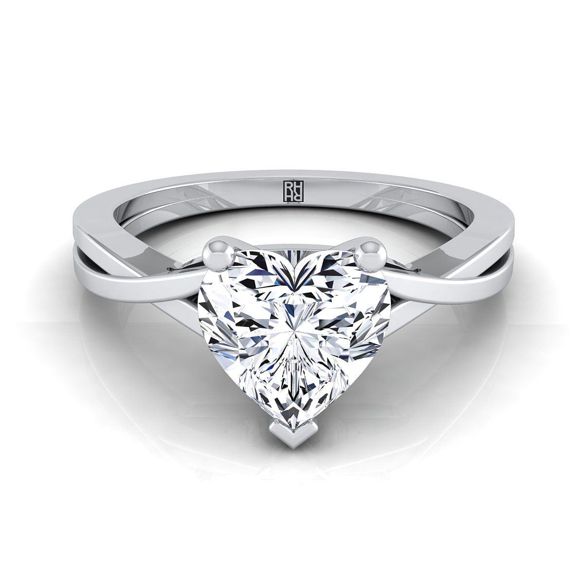 The Priscilla heart engagement ring setting in Platinum | RockHer