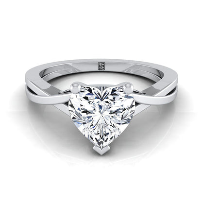 The Priscilla Select Solitaire Engagement Ring with Lab Diamond in 18K White Gold - view 1