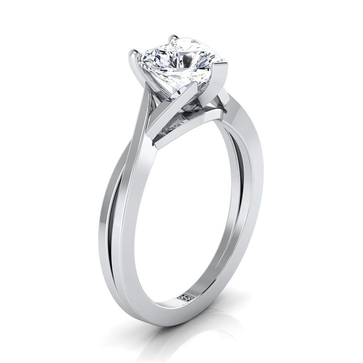 The Priscilla Select Solitaire Engagement Ring with Lab Diamond in 18K White Gold - view 2