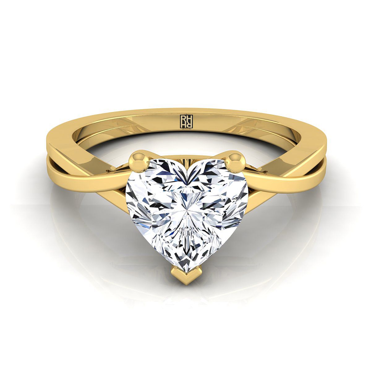 The Priscilla heart engagement ring setting in 18K Yellow Gold | RockHer