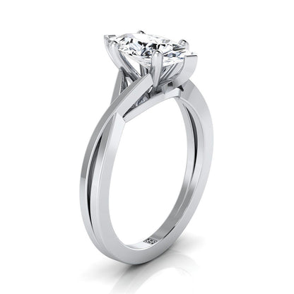 The Priscilla Select Solitaire Engagement Ring with Lab Diamond in 18K White Gold - view 2