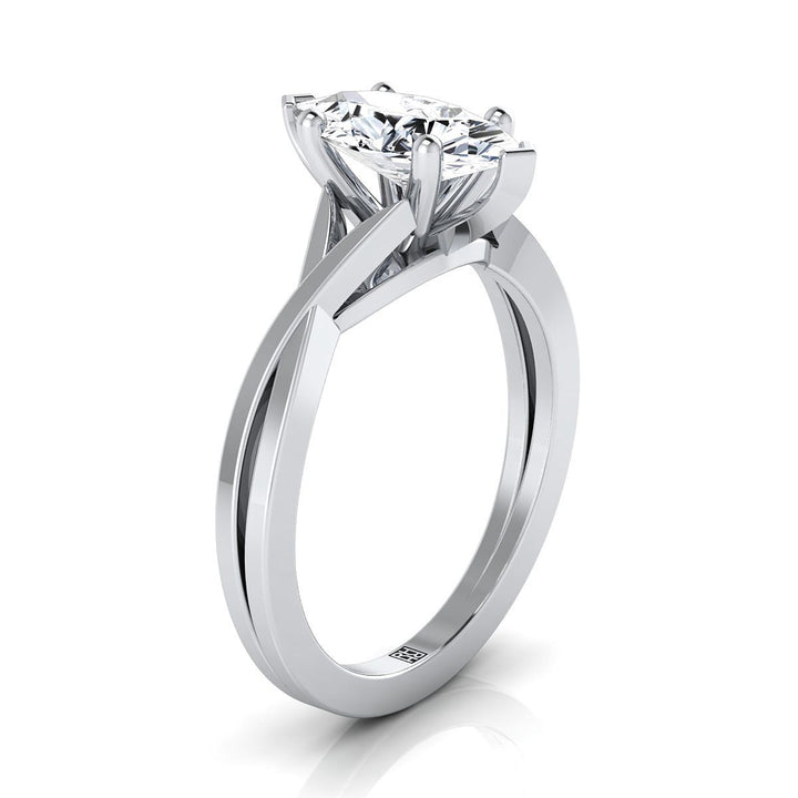 The Priscilla Select Solitaire Engagement Ring with Lab Diamond in Platinum - view 2