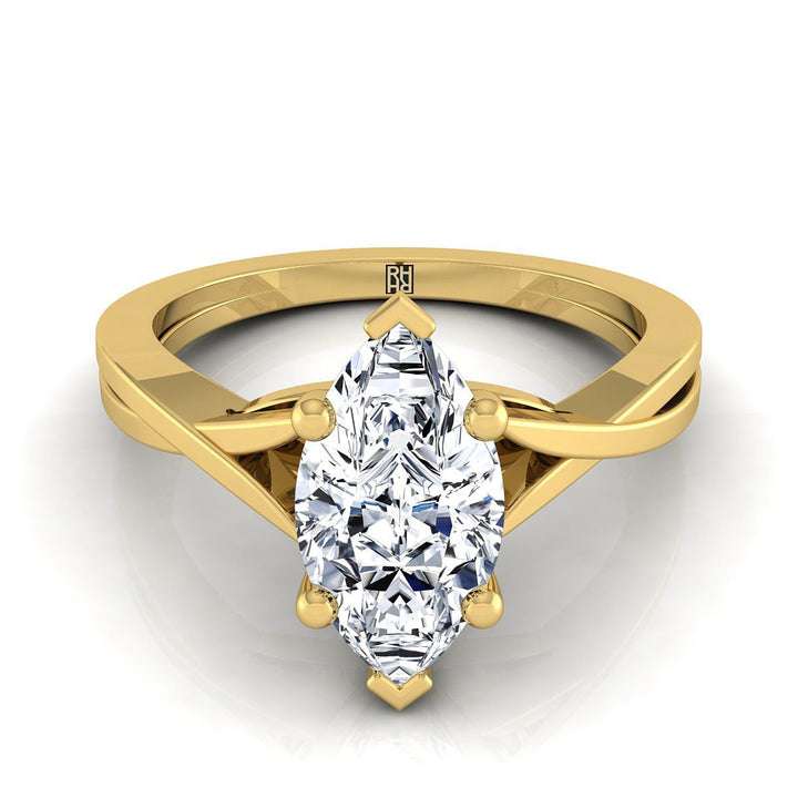 The Priscilla Select Solitaire Engagement Ring with Lab Diamond in 18K Yellow Gold - view 1