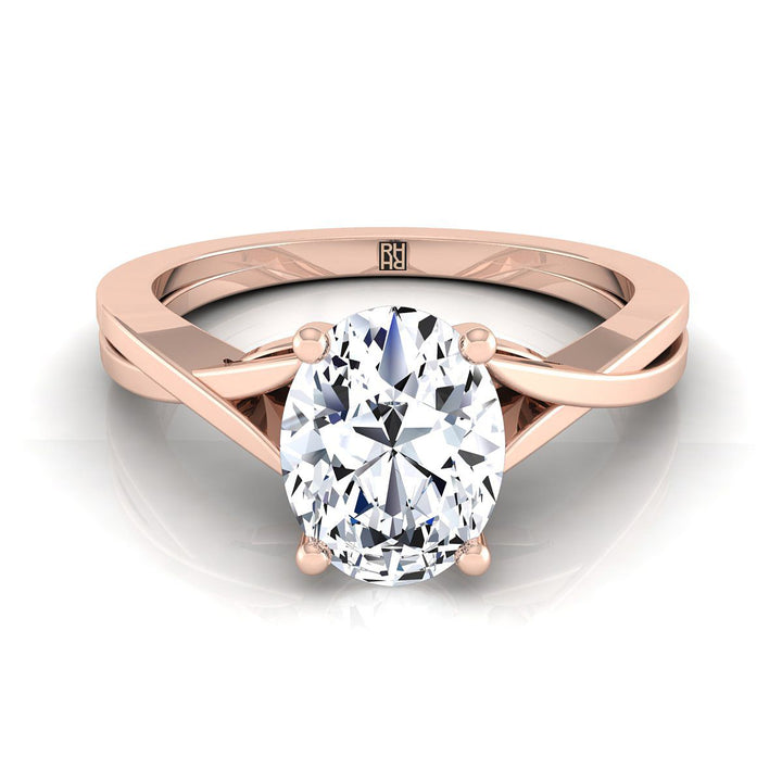 The Priscilla Select Solitaire Engagement Ring with Lab Diamond in 14K Rose Gold - view 1