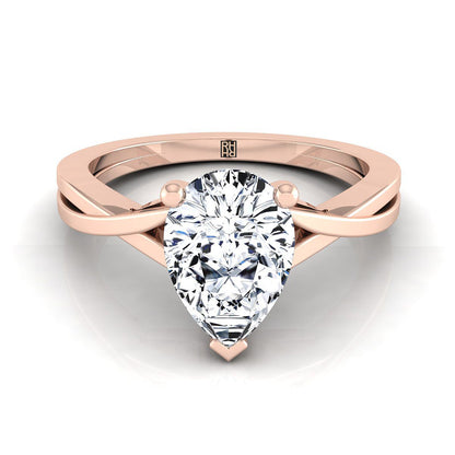 The Priscilla Select Solitaire Engagement Ring with Lab Diamond in 14K Rose Gold - view 1