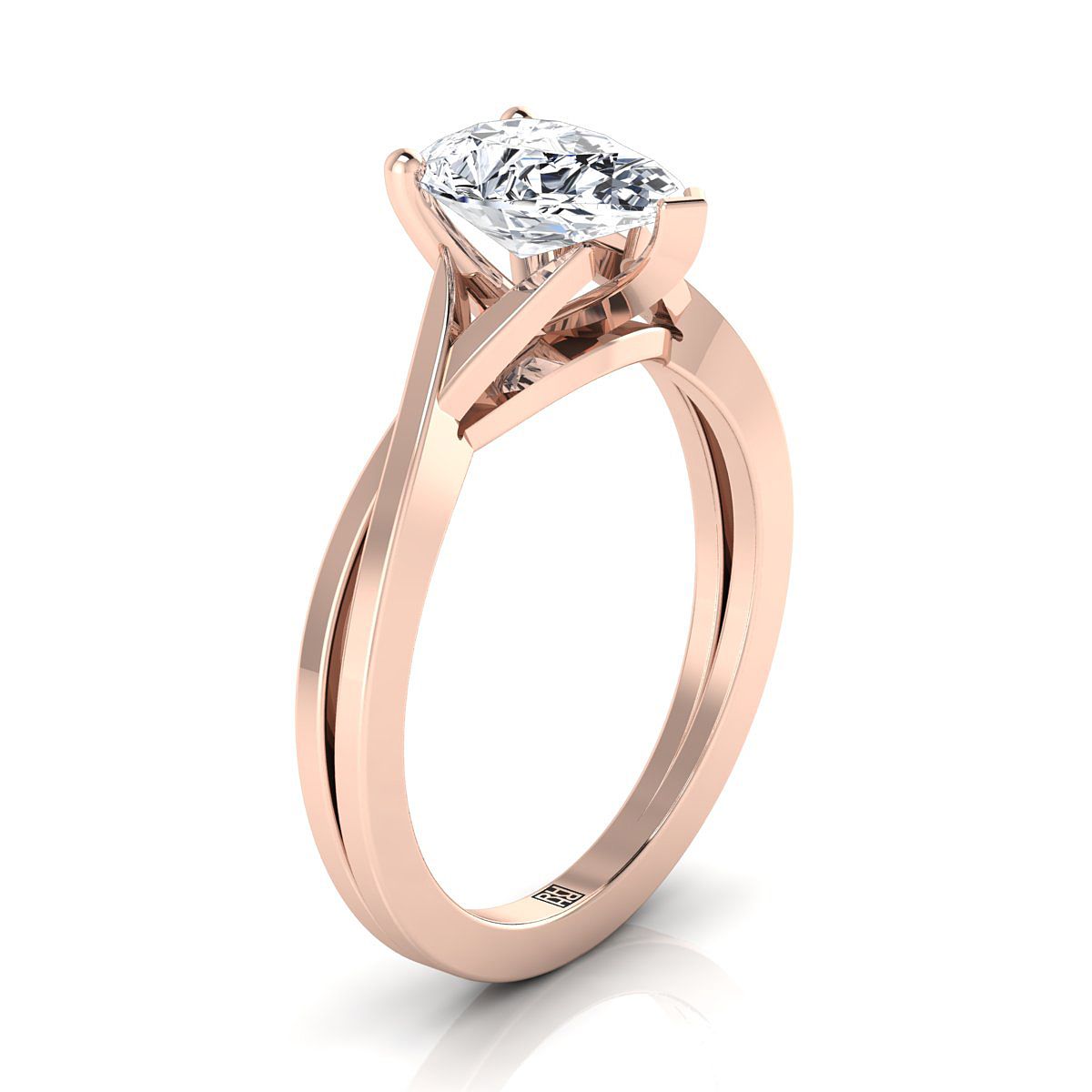 Select Solitaire styling on The Priscilla pear engagement ring setting | RockHer