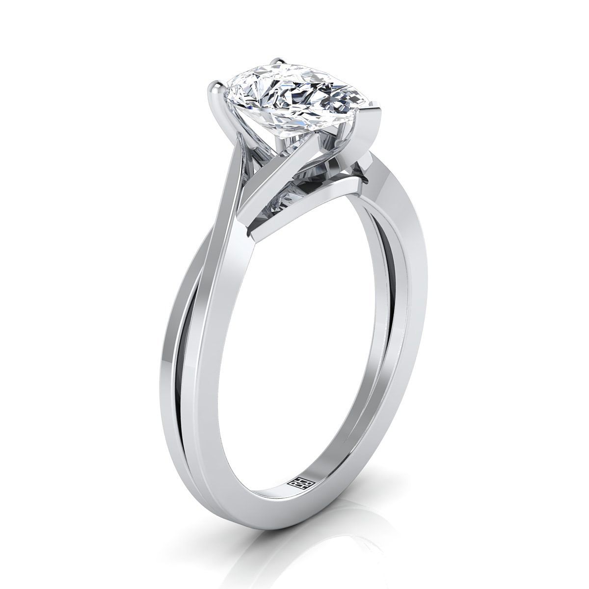 Select Solitaire styling on The Priscilla pear engagement ring setting | RockHer