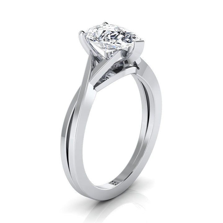 The Priscilla Select Solitaire Engagement Ring with Lab Diamond in Platinum - view 2