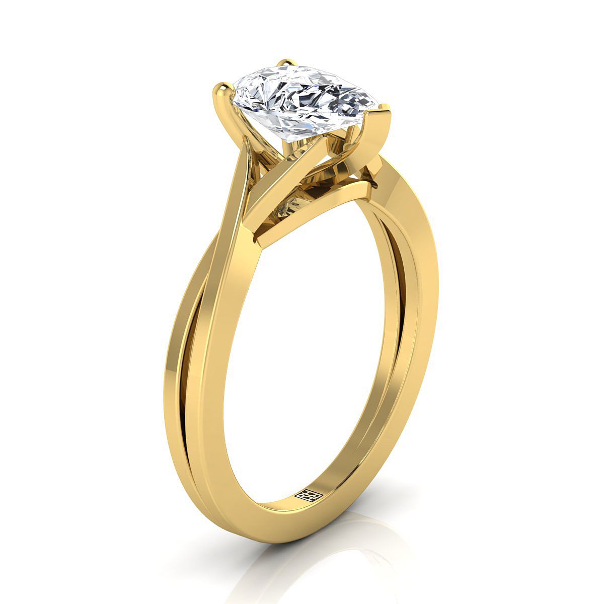 Select Solitaire styling on The Priscilla pear engagement ring setting | RockHer