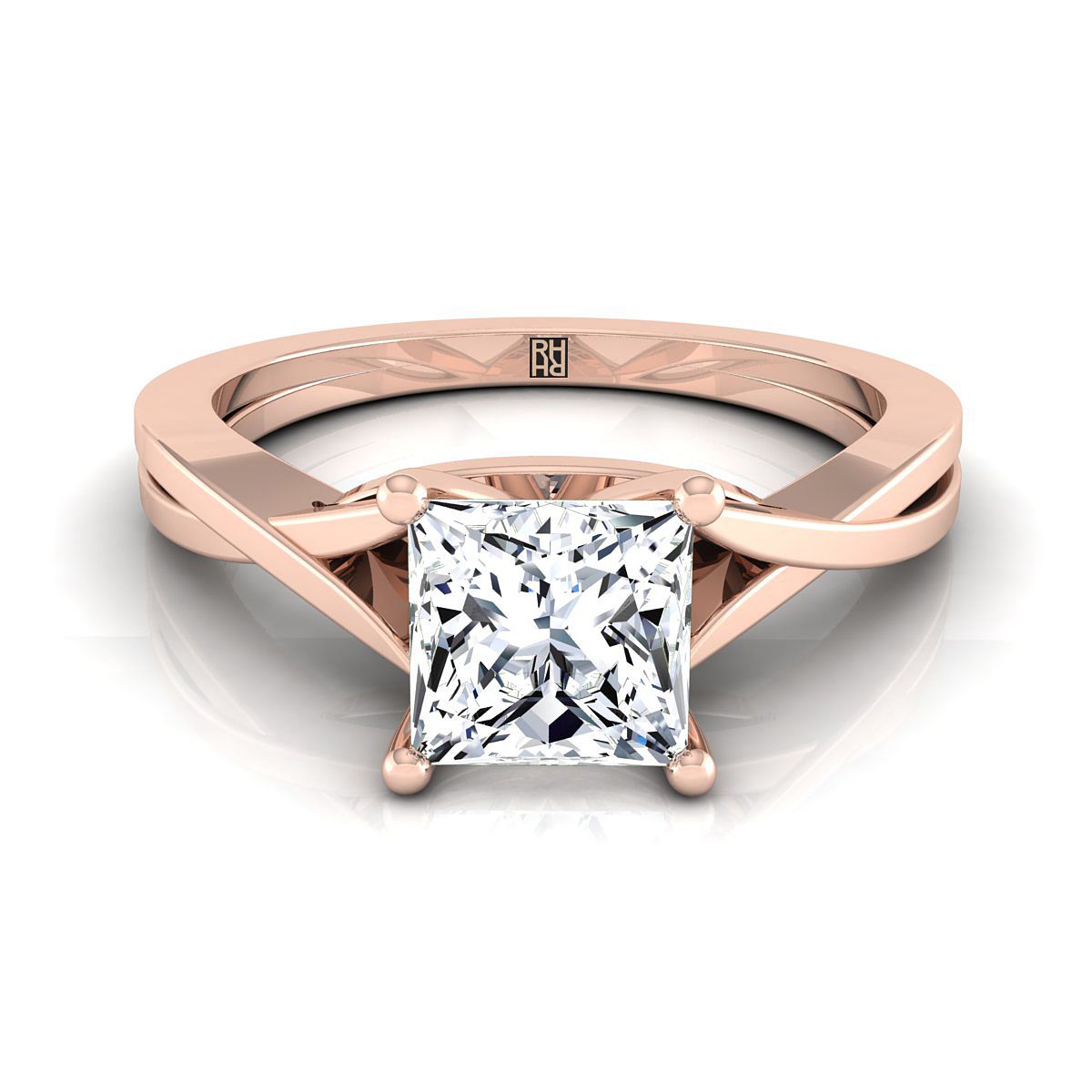 The Priscilla princess engagement ring setting in 14K Rose Gold | RockHer