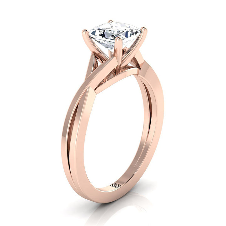 The Priscilla Select Solitaire Engagement Ring with Lab Diamond in 14K Rose Gold - view 2