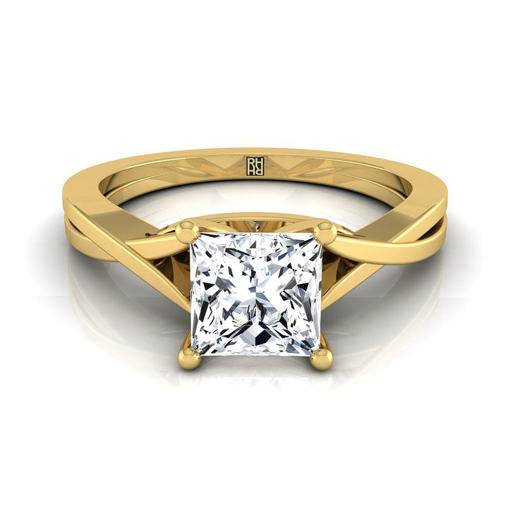 The Priscilla Select Solitaire Engagement Ring with Lab Diamond in 18K Yellow Gold - view 1
