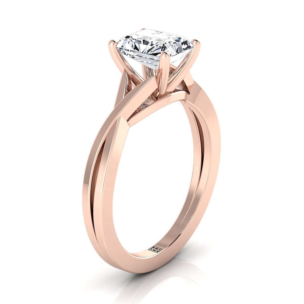 Select Solitaire Cut styling on The Priscilla radiant engagement ring setting | RockHer