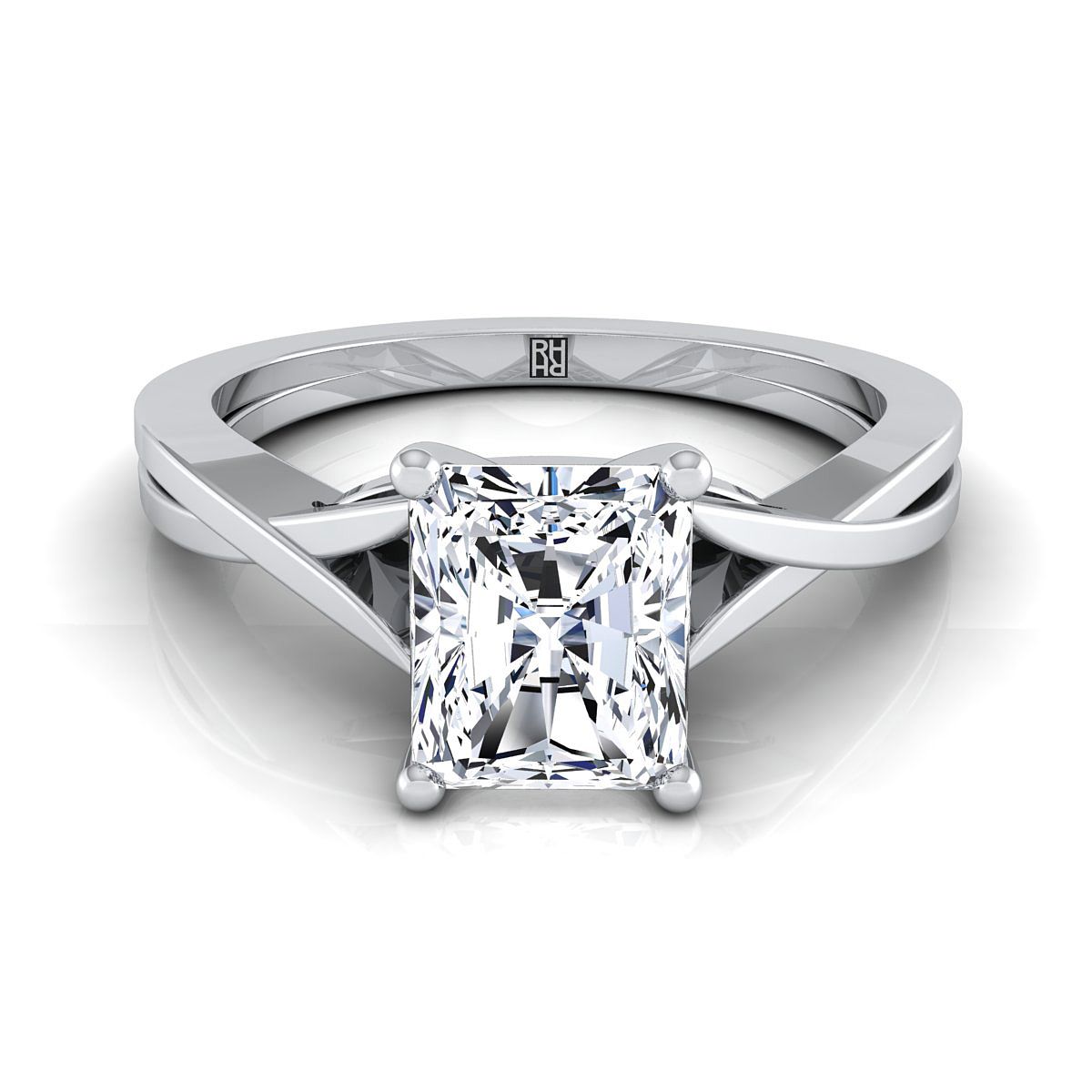 The Priscilla radiant engagement ring setting in Platinum | RockHer
