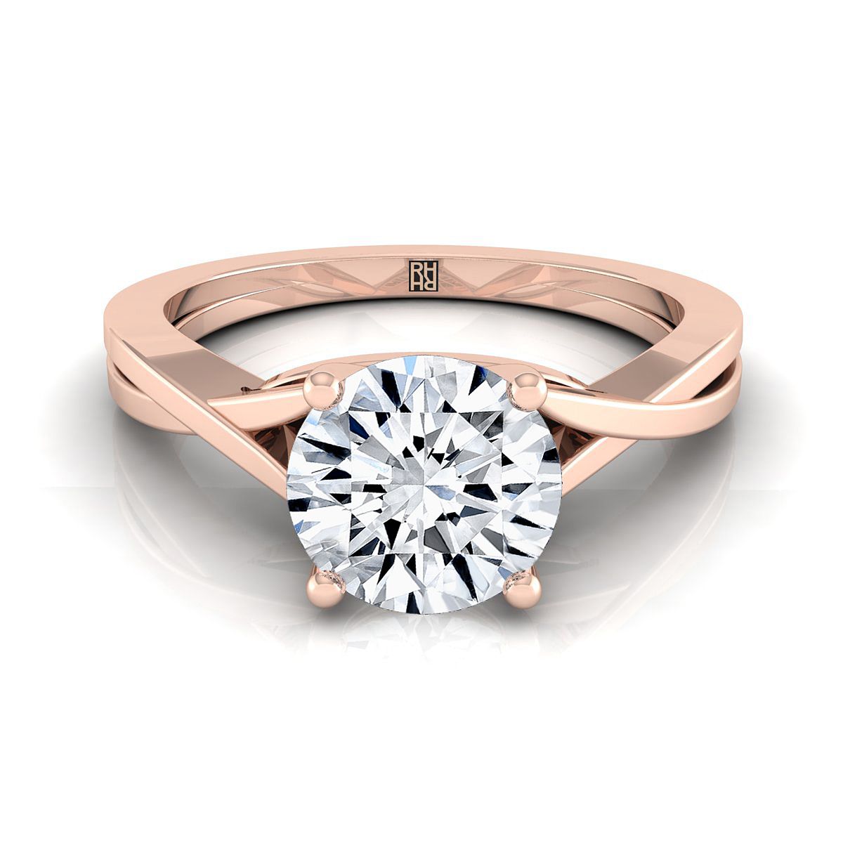 The Priscilla round engagement ring setting in 14K Rose Gold | RockHer