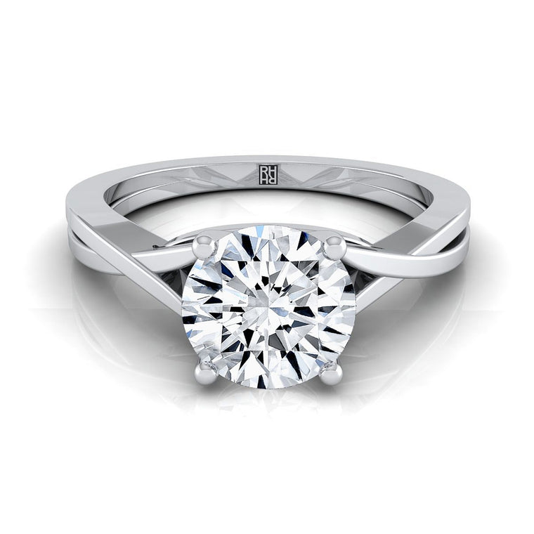 The Priscilla Select Solitaire Round Lab Diamond Engagement Ring in 18K White Gold