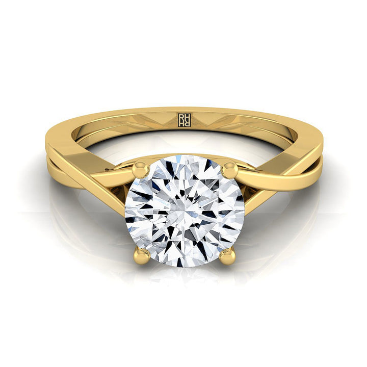 The Priscilla Select Solitaire Engagement Ring with Lab Diamond in 18K Yellow Gold - view 1