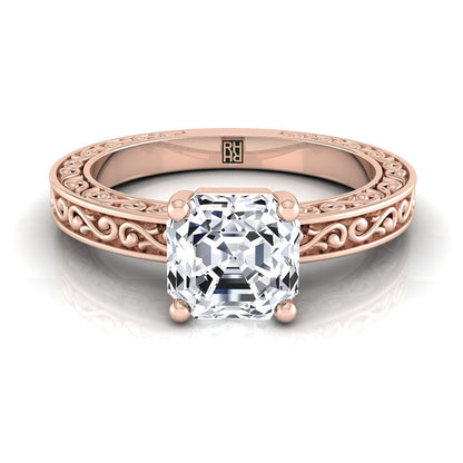 The Veronica Select Vintage Solitaire Engagement Ring with Lab Diamond in 14K Rose Gold - view 1