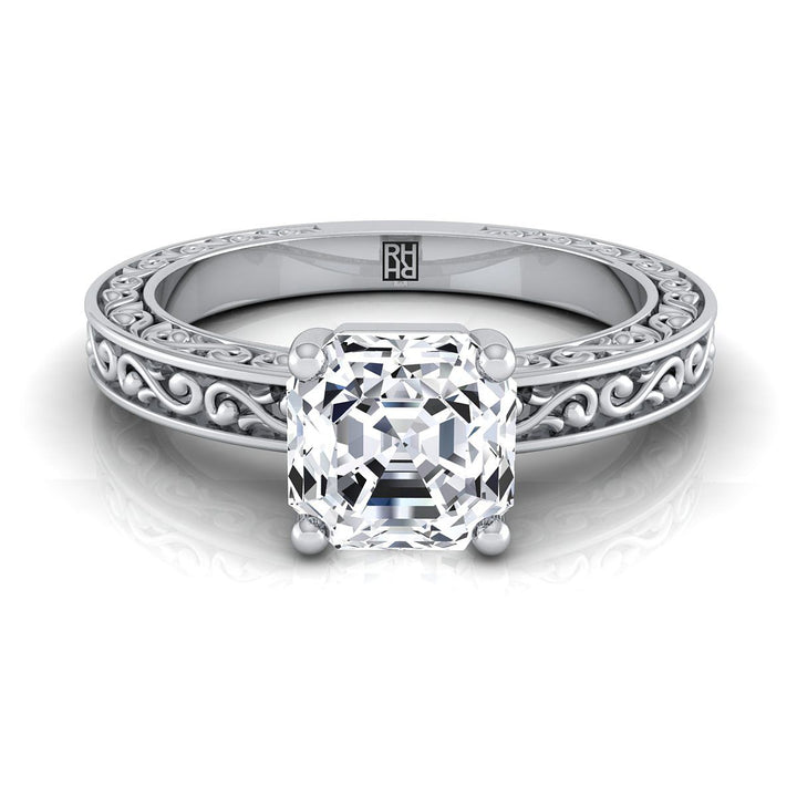The Veronica Select Vintage Solitaire Engagement Ring with Lab Diamond in Platinum - view 1