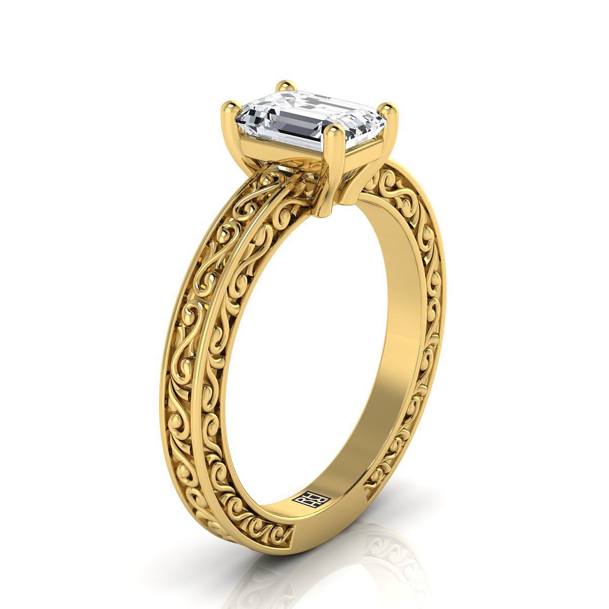 Made to order: The Veronica emerald engagement ring setting in 18K Yellow Gold | RockHer