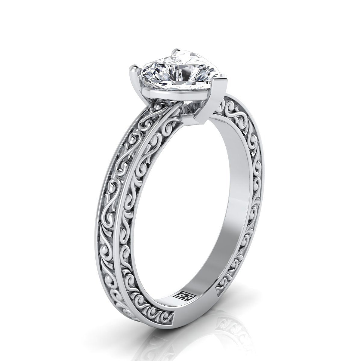 The Veronica Select Vintage Solitaire Engagement Ring with Lab Diamond in Platinum - view 2