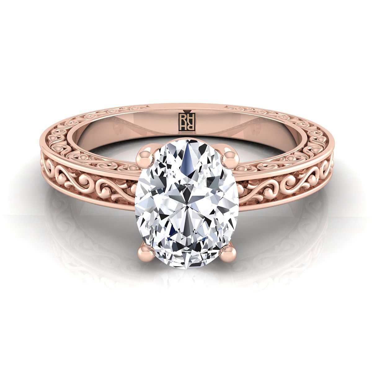 Veronica Select Vintage Solitaire Oval Lab Diamond Engagement Ring in 14K Rose Gold | RockHer