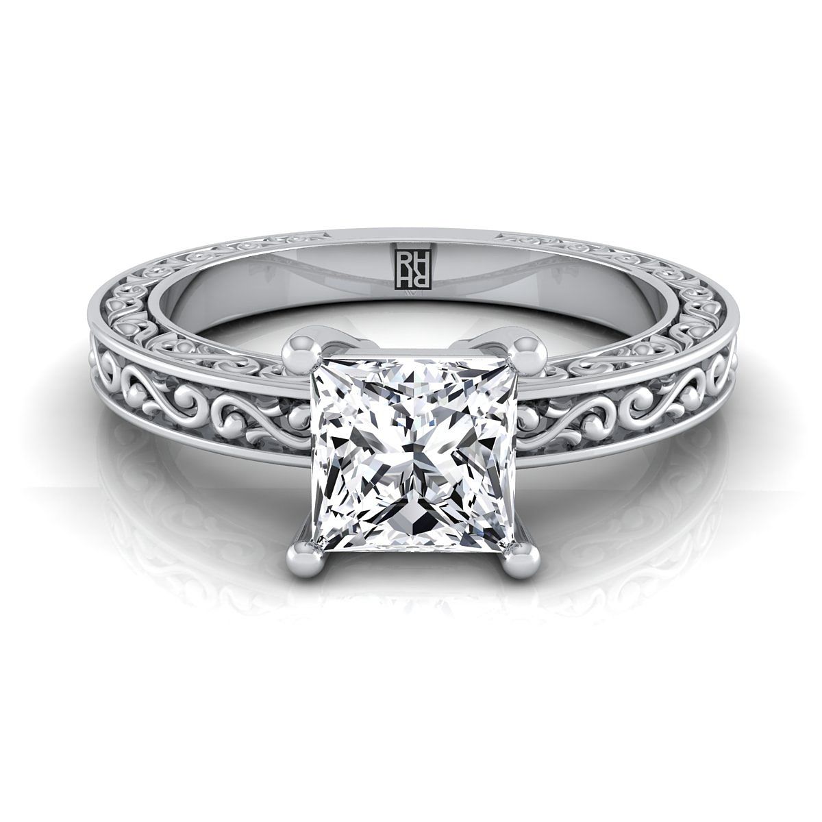 The Veronica princess engagement ring setting in 18K White Gold | RockHer