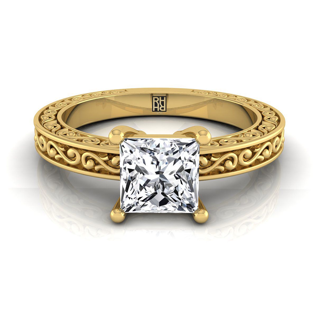 The Veronica princess engagement ring setting in 18K Yellow Gold | RockHer