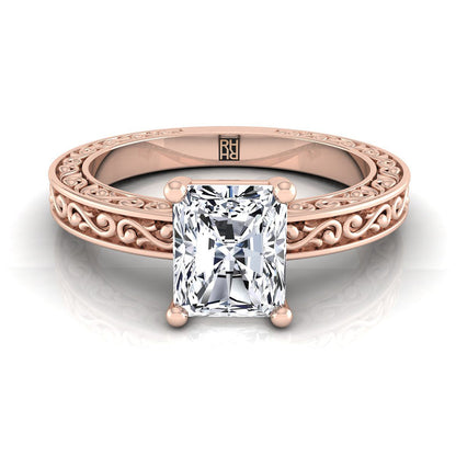 The Veronica Select Vintage Solitaire Engagement Ring with Lab Diamond in 14K Rose Gold - view 1