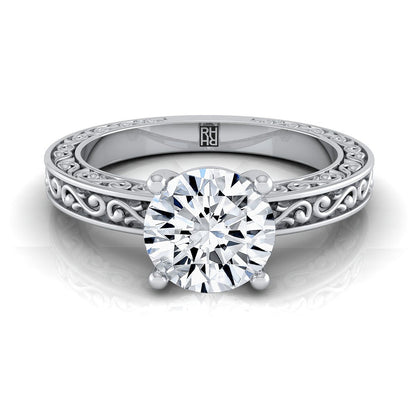 The Veronica Select Vintage Solitaire Engagement Ring with Lab Diamond in Platinum - view 1
